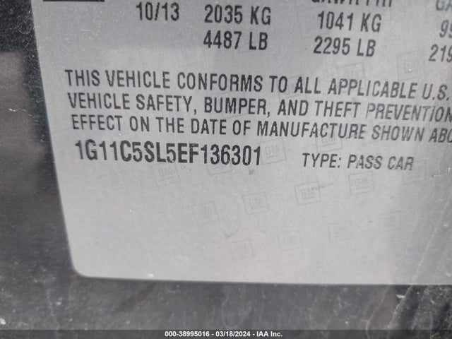 Chevrolet MALIBU 1LT 2014 1G11C5SL5EF136301 Image 9
