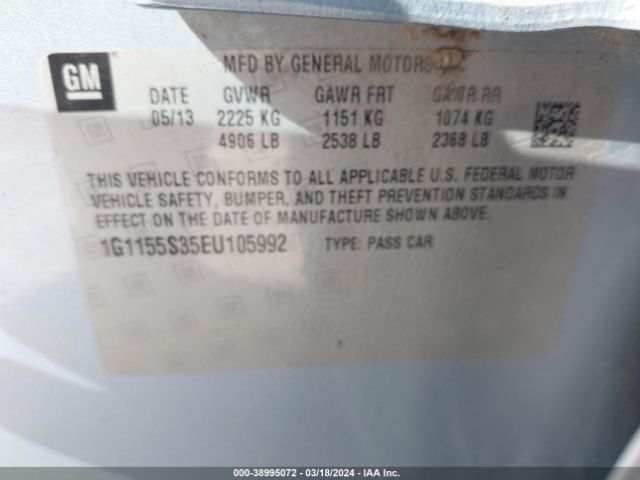 1G1155S35EU105992 Chevrolet IMPALA 2LZ