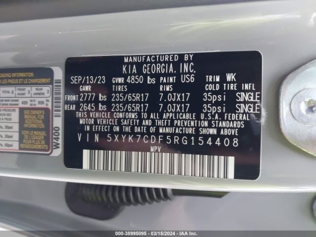 5XYK7CDF5RG154408 KIA Sportage X-pro