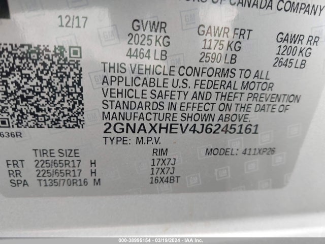 Chevrolet EQUINOX LS 2018 2GNAXHEV4J6245161 Image 9