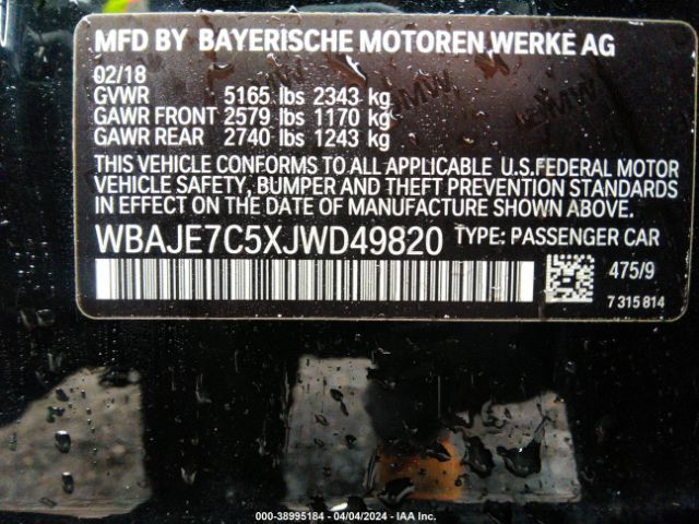 WBAJE7C5XJWD49820 BMW 540i Xdrive
