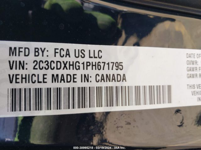 2C3CDXHG1PH671795 Dodge CHARGER GT