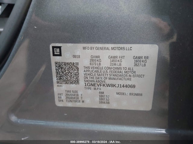 Chevrolet Traverse Ls 2019 1GNEVFKW8KJ144069 Image 9