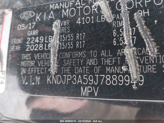 KIA SOUL + 2018 KNDJP3A59J7889949 Image 9