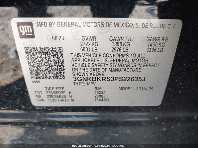 Chevrolet Blazer Awd Rs 2023 3GNKBKRS3PS226353 Image 9