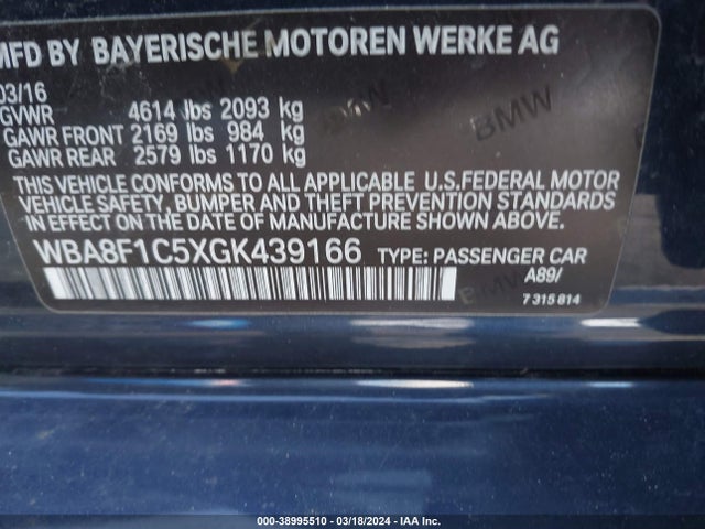 BMW 328d Xdrive 2016 WBA8F1C5XGK439166 Image 9