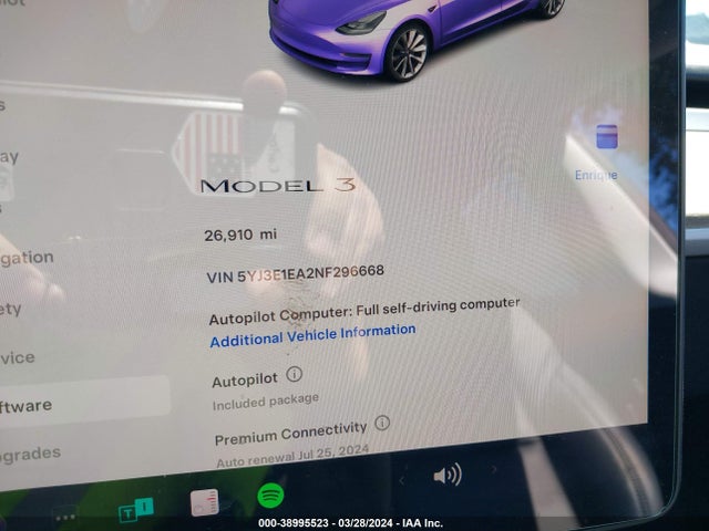 Tesla Model 3 Rear-wheel Drive 2022 5YJ3E1EA2NF296668 Image 7
