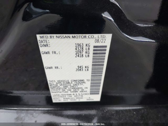 1N4BL4DV4NN415500 Nissan Altima Sv Fwd