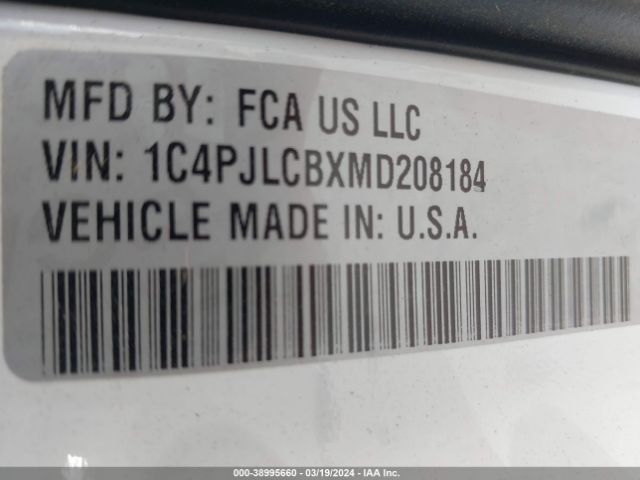1C4PJLCBXMD208184 Jeep Cherokee Latitude 4x4