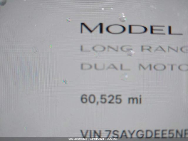 7SAYGDEE5NF394164 Tesla Model Y Long Range Dual Motor All-wheel Drive