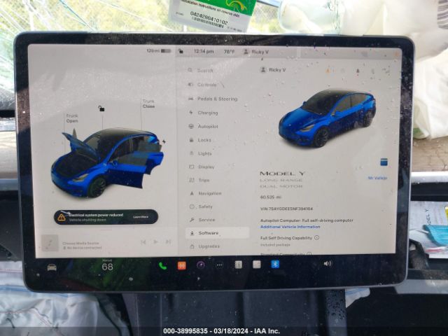 7SAYGDEE5NF394164 Tesla Model Y Long Range Dual Motor All-wheel Drive