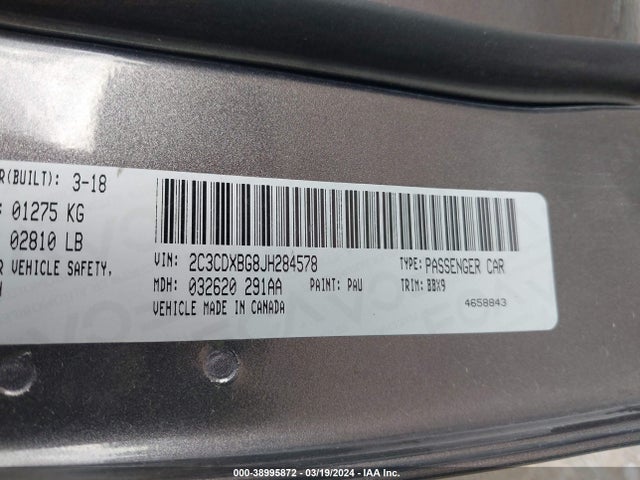 Dodge Charger Sxt Rwd 2018 2C3CDXBG8JH284578 Image 9