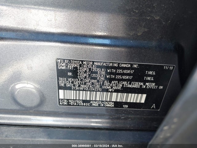 Toyota RAV4 LE 2020 2T3H1RFV2LC042310 Image 9