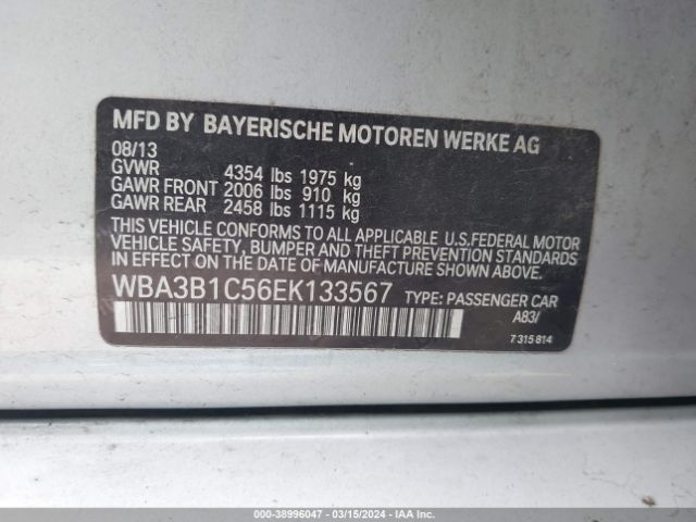 WBA3B1C56EK133567 BMW 320i