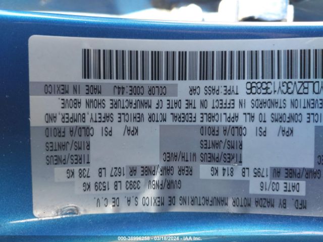3MYDLBZV3GY135896 Scion IA