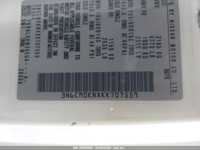 Nissan Nv200 S 2019 3N6CM0KNXKK707559 Image 9