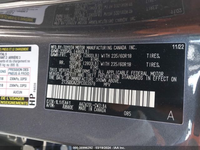 2T2GDCAZ2PC003978 Lexus Nx 250 Premium