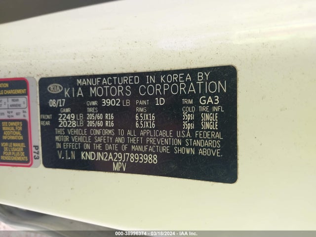 KIA Soul 2018 KNDJN2A29J7893988 Image 9