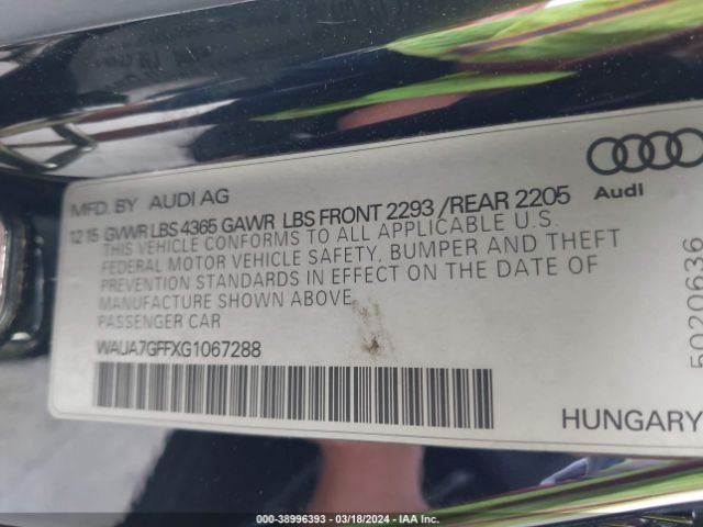 WAUA7GFFXG1067288 Audi A3 1.8t Premium