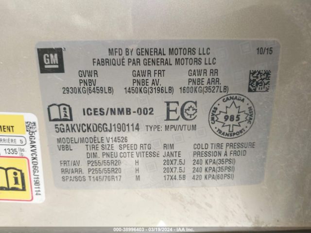 5GAKVCKD6GJ190114 Buick Enclave Premium