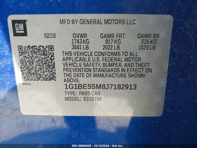 Chevrolet Cruze Lt Auto 2018 1G1BE5SM8J7182913 Image 9