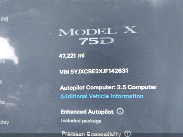 5YJXCBE2XJF142631 Tesla Model X 100d/75d/p100d