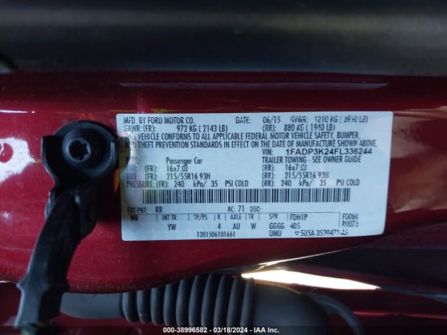 1FADP3K24FL336244 Ford FOCUS SE