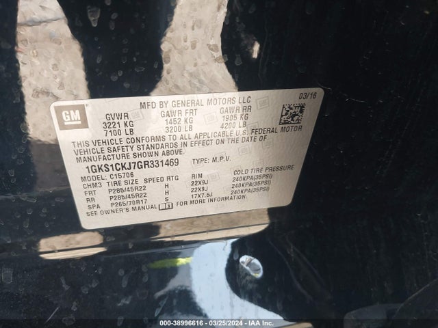 GMC YUKON DENALI 2016 1GKS1CKJ7GR331469 Image 9