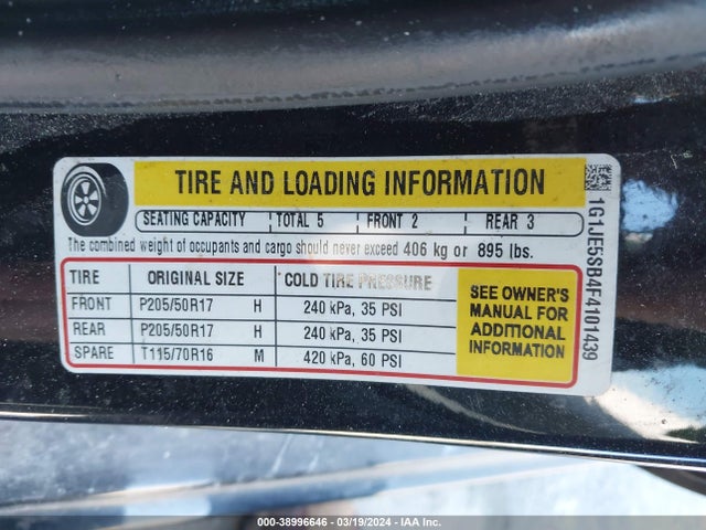 Chevrolet Sonic Ltz Auto 2015 1G1JE5SB4F4101439 Image 9