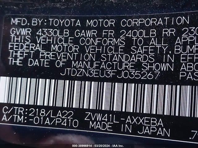 Toyota Prius V Four 2015 JTDZN3EU3FJ035267 Image 9