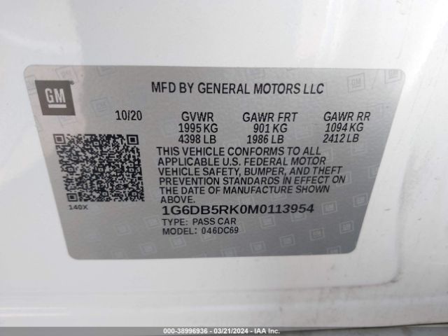 1G6DB5RK0M0113954 Cadillac Ct4 Premium Luxury
