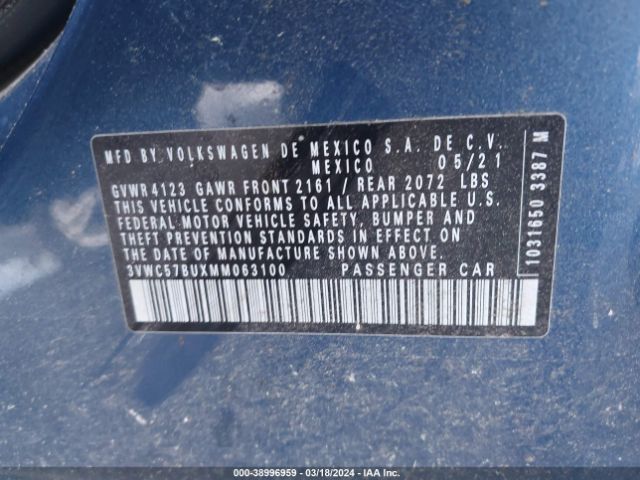 3VWC57BUXMM063100 Volkswagen Jetta 1.4t R-line/1.4t S/1.4t Se