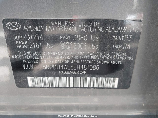 Hyundai ELANTRA SE 2014 5NPDH4AE8EH481086 Image 9