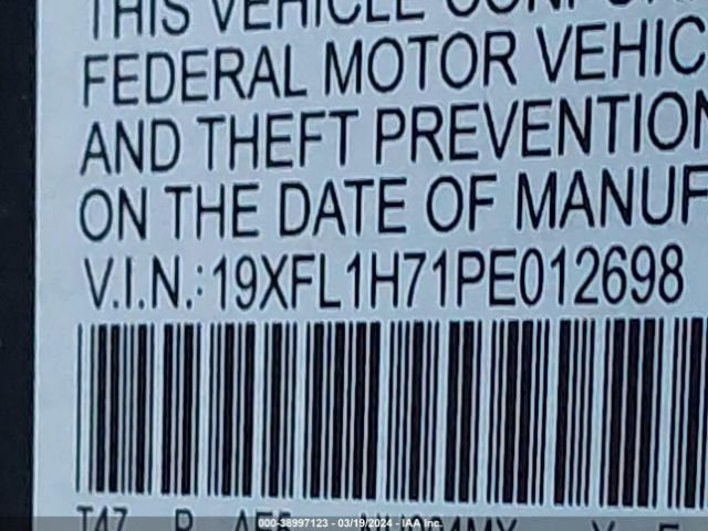 19XFL1H71PE012698 Honda Civic Ex-l /ex-l W/o Bsi