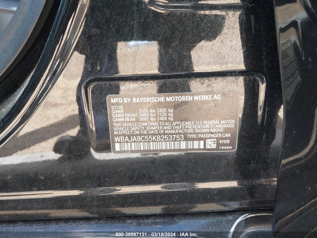 WBAJA9C55KB253753 BMW 530e Iperformance