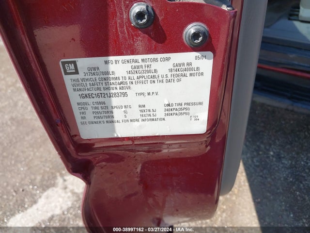 2001 GMC YUKON XL 1GKEC16T21J283795 Photo 8