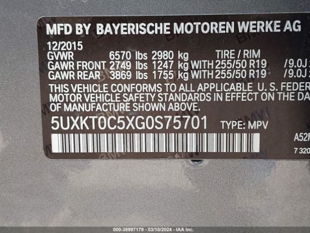5UXKT0C5XG0S75701 BMW X5 Edrive Xdrive40e