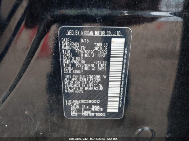 JN8AZ2NDXG9800252 Infiniti QX80