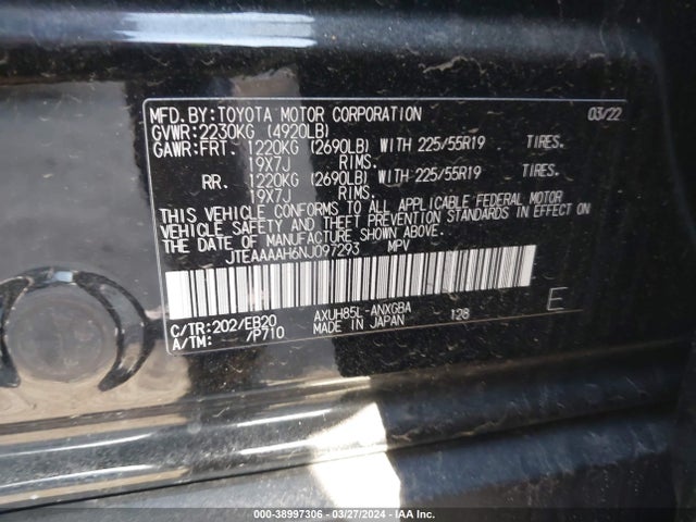 Toyota Venza Xle 2022 JTEAAAAH6NJ097293 Image 9