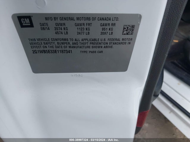 Chevrolet Impala Limited Lt 2014 2G1WB5E33E1187341 Image 9