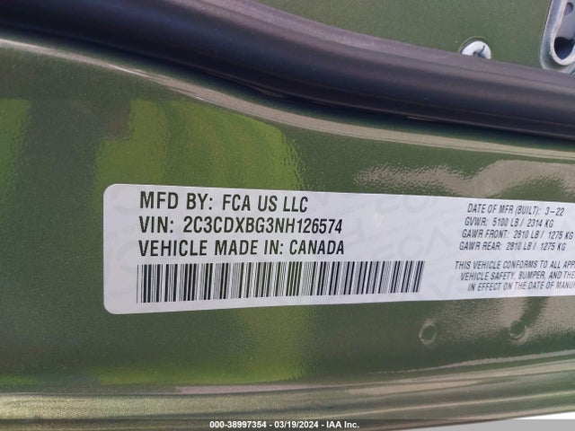 Dodge Charger Sxt Rwd 2022 2C3CDXBG3NH126574 Image 9