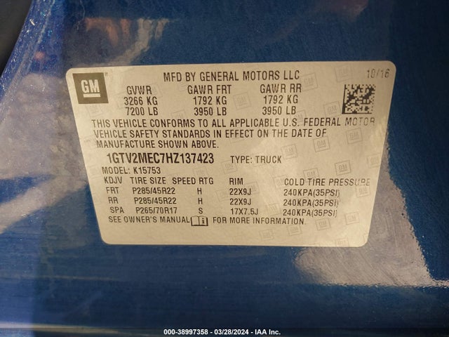 GMC Sierra 1500 Sle 2017 1GTV2MEC7HZ137423 Image 9