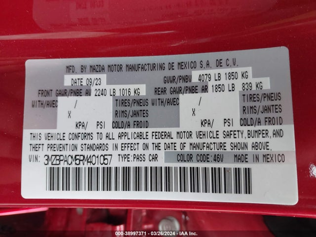 3MZBPACM5RM401057 Mazda Mazda3 2.5 S Preferred