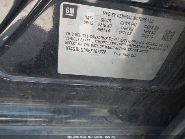 1G4GB5G38EF107772 Buick Lacrosse Leather Group
