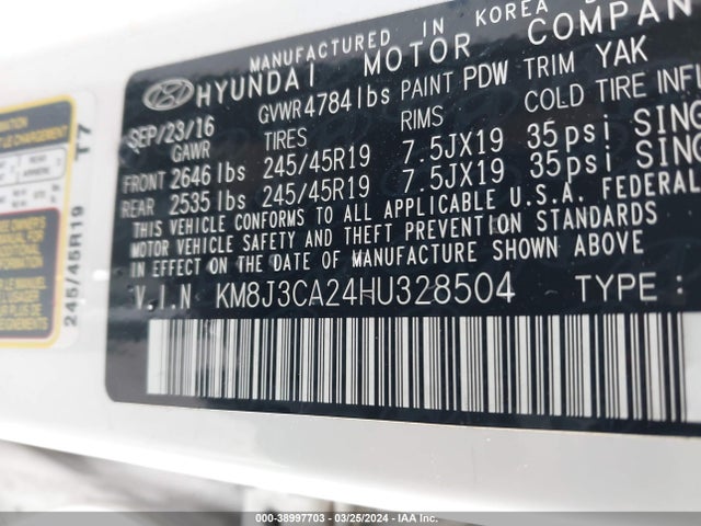 Hyundai Tucson Limited 2017 KM8J3CA24HU328504 Image 9