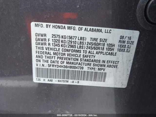 Acura MDX 2017 5FRYD4H36HB004739 Image 9