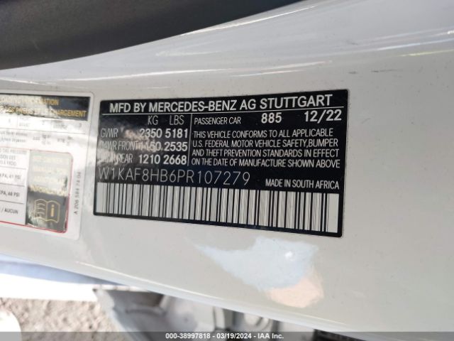 W1KAF8HB6PR107279 Mercedes-Benz Amg C 43 4matic