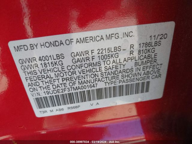19UDE2F37MA001647 Acura Ilx Standard