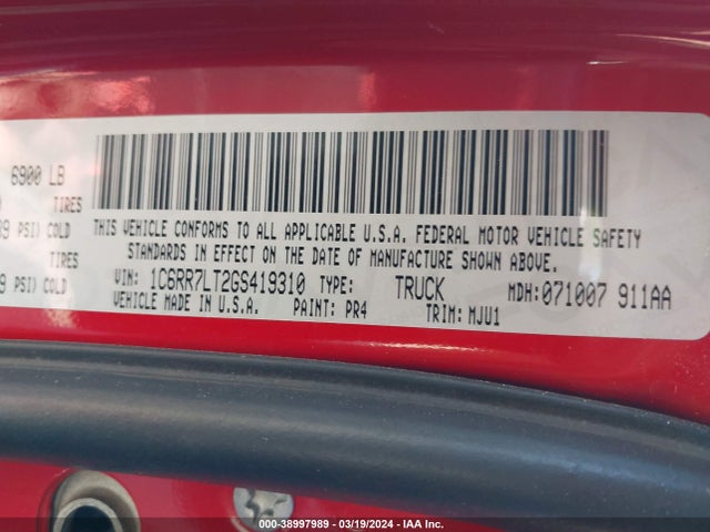 1C6RR7LT2GS419310 RAM 1500 Lone Star