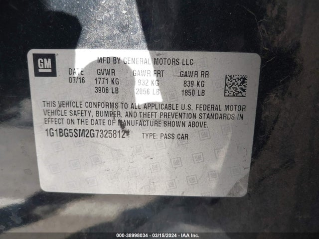 Chevrolet Cruze Premier Auto 2016 1G1BG5SM2G7325812 Image 9